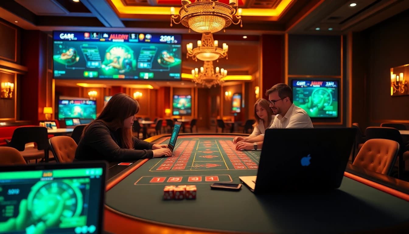 Erleben Sie die aufregende Atmosphäre der auslaendischen online Casinos mit echten Spielern an digitalen Tischen und interaktiven Spieloberflächen.