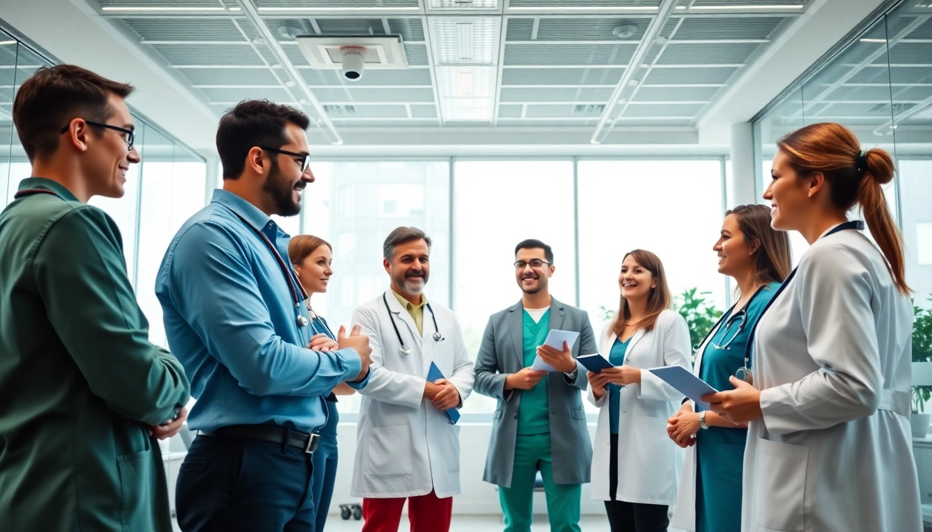 Enhance personalgewinnung in der pflege with professional teamwork, showcasing diverse healthcare experts.
