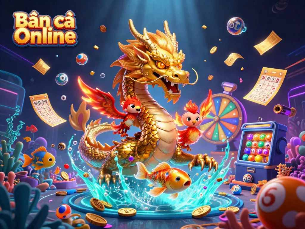 Engage in Bắn cá Online with thrilling underwater action, featuring dynamic characters and vibrant game elements.