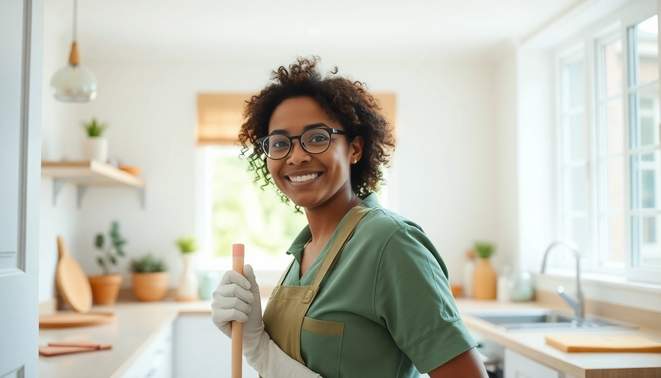Hauswirtschaft stelle hameln: Professional housekeeper working in a tidy, warm kitchen environment.