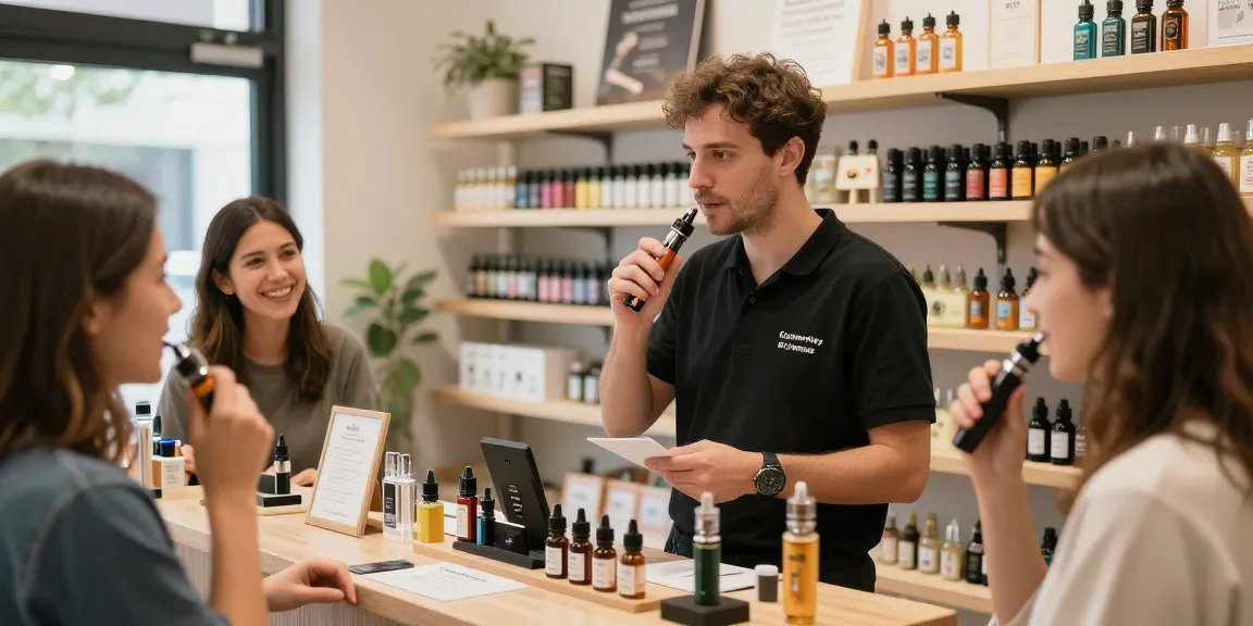 Professioneller Anbieter von Blinker 2g Vape-Produkten in einem lokalen Geschäft, vertrauenswürdig und nahbar.