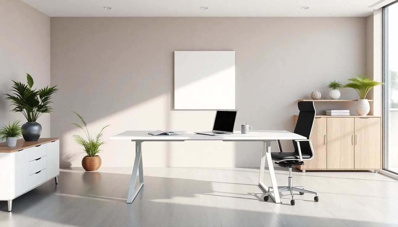 Elegantes Büro mit modernen Büromöbeln für optimale Ergonomie und Stil.