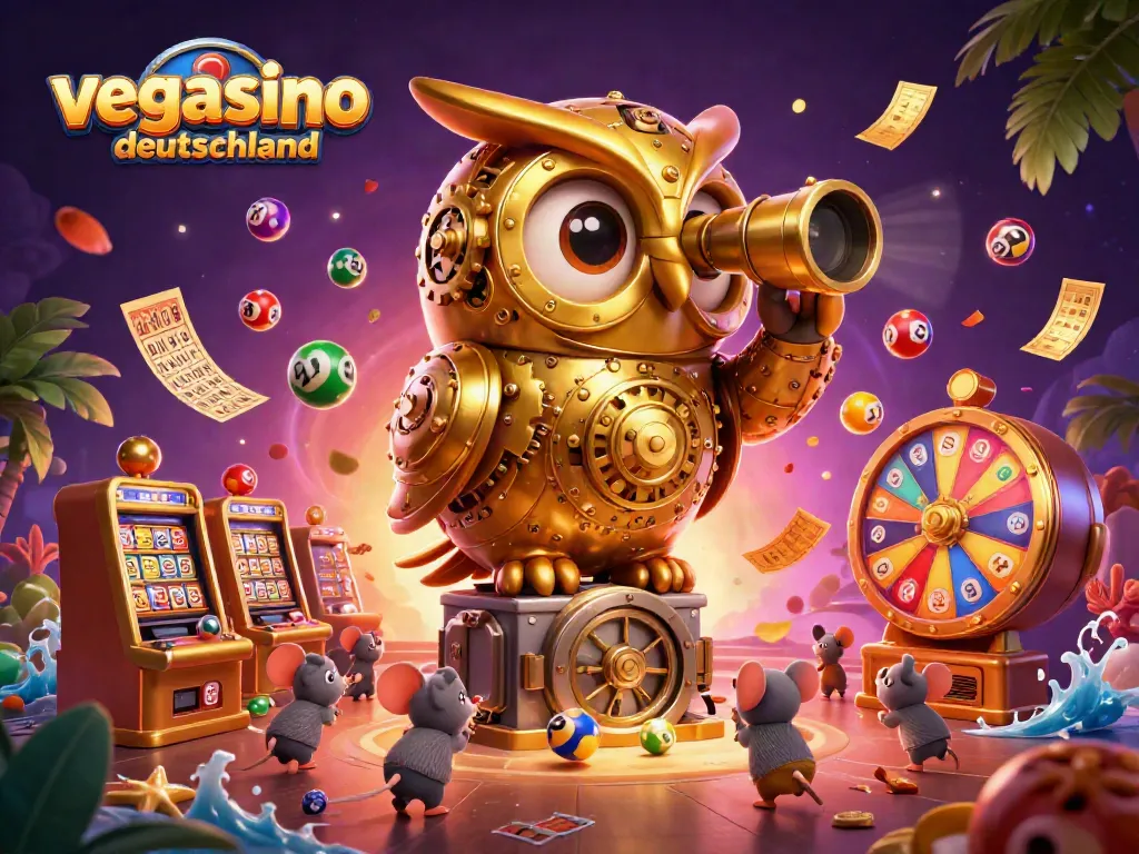 Engage in Vegasino Deutschland with vibrant lottery elements and dynamic casino scenes.
