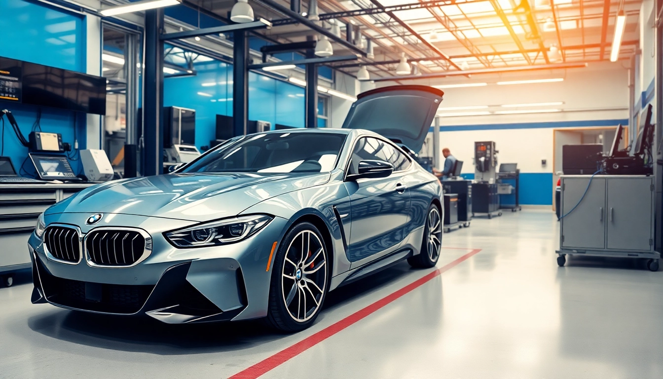BMW Codierung in einem modernen Tuning-Werkstatt, wo professionelle Codierungswerkzeuge eingesetzt werden.