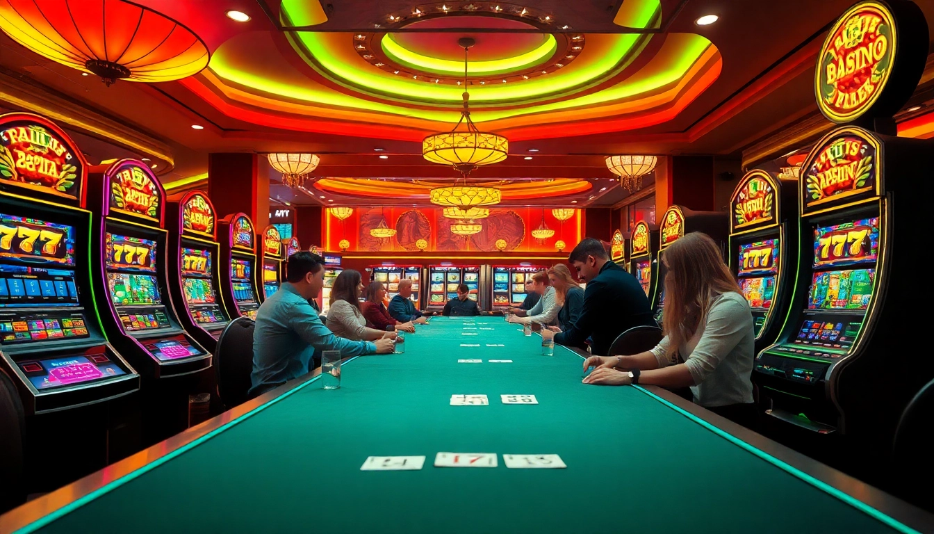 Spiele kostenlos Casino Spiele ohne Anmeldung in einer aufregenden Umgebung voller lebendiger Spielautomaten.