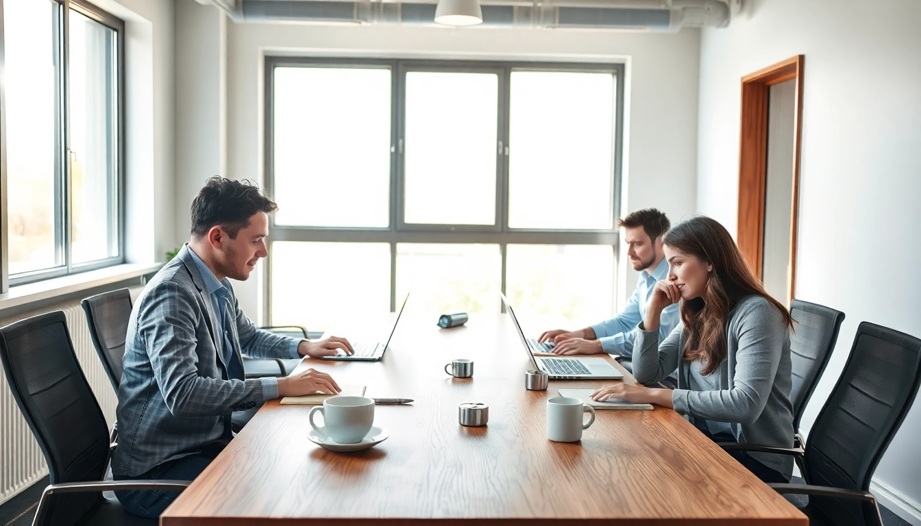 Headhunter Leverkusen engagiert bei der Arbeit in einem modernen Büro.