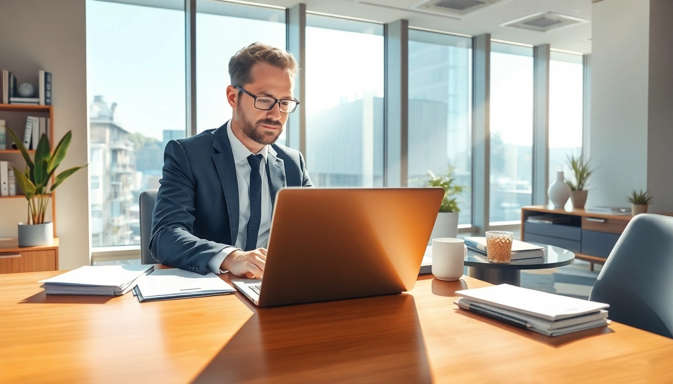 Headhunter Heidelberg analysiert Kandidatenunterlagen in modernem Büro.