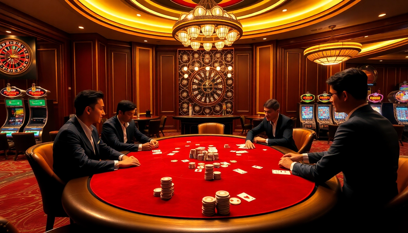Experience the thrill of gambling with https://789clubac.cn.com/ featuring a vibrant poker table and roulette wheel.
